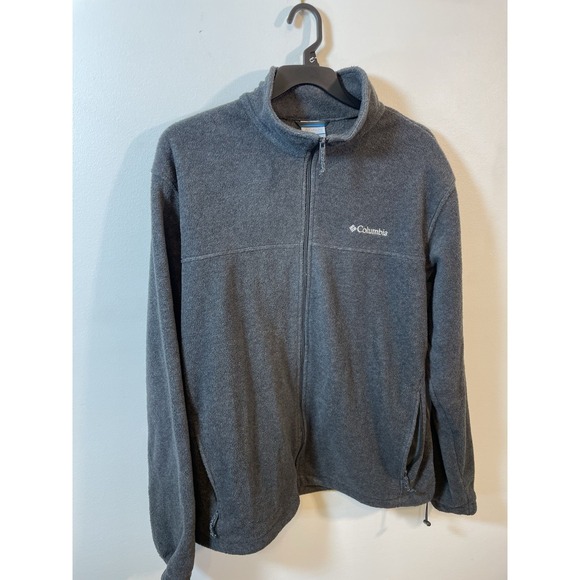 Columbia Jacket Mens XL Gray Full Zip Fleece Zip Pockets Sweater Outdoor - Picture 1 of 10